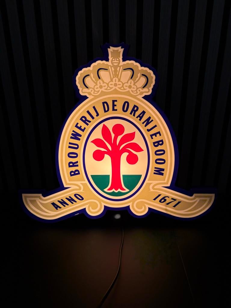 Vintage Oranjeboom lichtbak / reclamelamp, Verzamelen, Merken en Reclamevoorwerpen, Verzenden, Zo goed als nieuw, Lichtbak of (neon) lamp