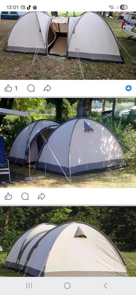 BaseCamp CancunIV XL Katoenen Vis-à-Vis Tent 4 Personen, Ophalen of Verzenden, Gebruikt, Tot en met 4