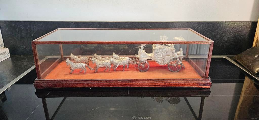 Vintage Zilver Filigraan Koets met 6 paarden, Ophalen of Verzenden