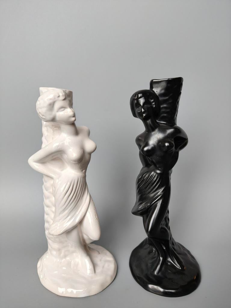 Set vintage vrouwelijk naakt keramiek vaas Josephine Baker, Verzenden