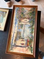 Schilderij met mediterrane straatscène, gesigneerd, Antiek en Kunst, Kunst | Schilderijen | Klassiek, Ophalen