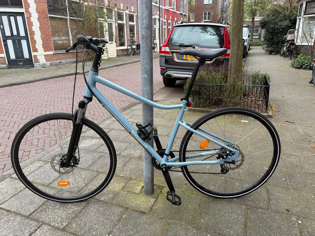 Riverside 500 Hybride Herenfiets incl Helm, Versnellingen, Zo goed als nieuw, Schijfrem, 53 tot 57 cm