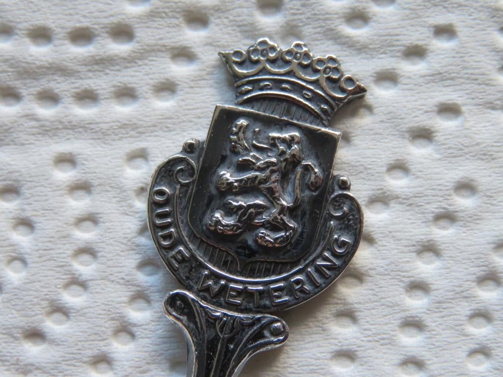 Verzilverd Lepeltje Wapen Oude Wetering, Overige materialen, Verzenden, Verzilverd, Nieuw