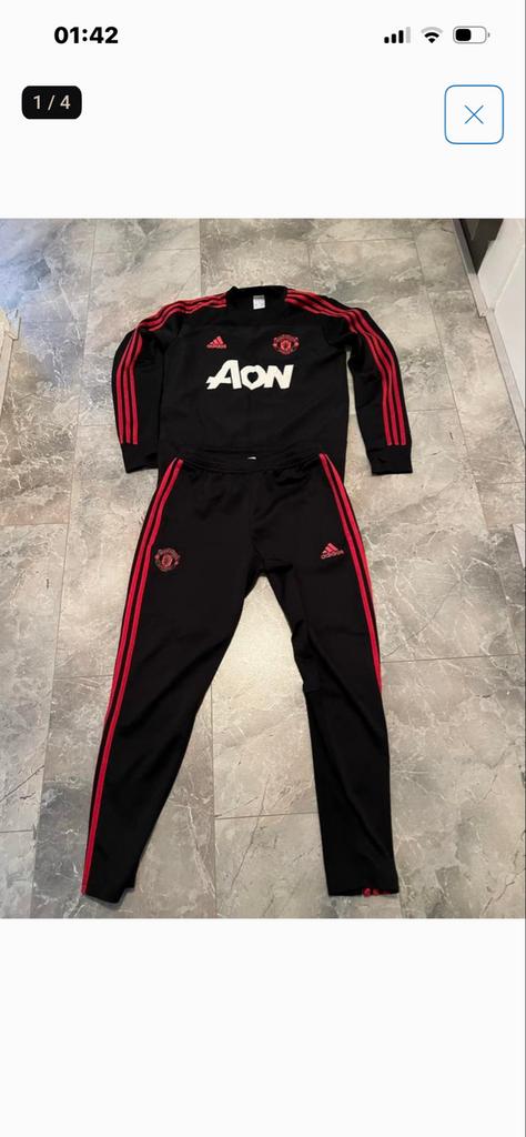 Adidas Manchester United trainingspak zwart rood, Kleding | Heren, Sportkleding, Zwart, Overige maten, Ophalen of Verzenden, Voetbal