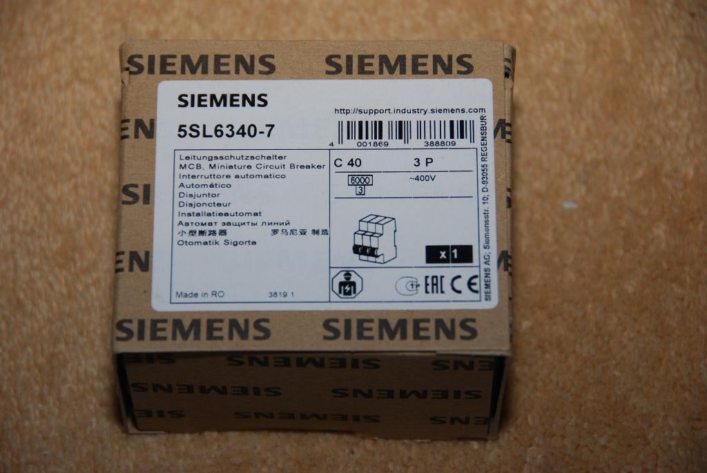 5SL6340-7 Siemens installatieautomaat C40 3P, Ophalen of Verzenden, Nieuw