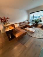 Cognac leren hoekbank, Ophalen, Gebruikt, Hoekbank, Leer