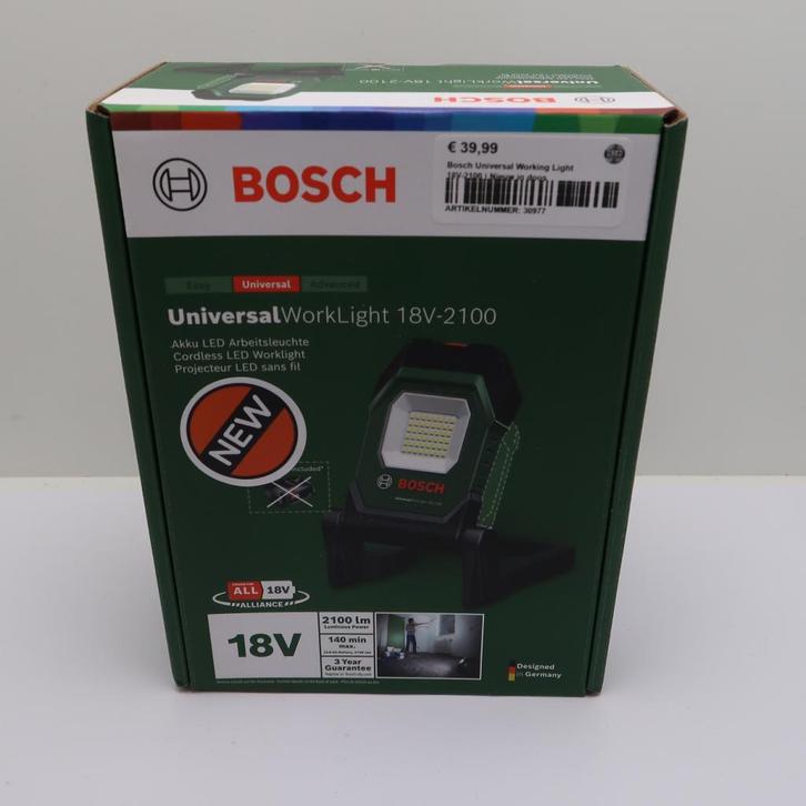 Bosch Universal Working Light 18V-2100 | Nieuw in Seal, Doe-het-zelf en Verbouw, Gereedschap | Handgereedschap, Zo goed als nieuw