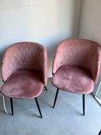 Zoli99 set van 2 gestoffeerde eetkamerstoelen roze, Huis en Inrichting, Stoelen, Ophalen, Gebruikt, Overige kleuren, Twee