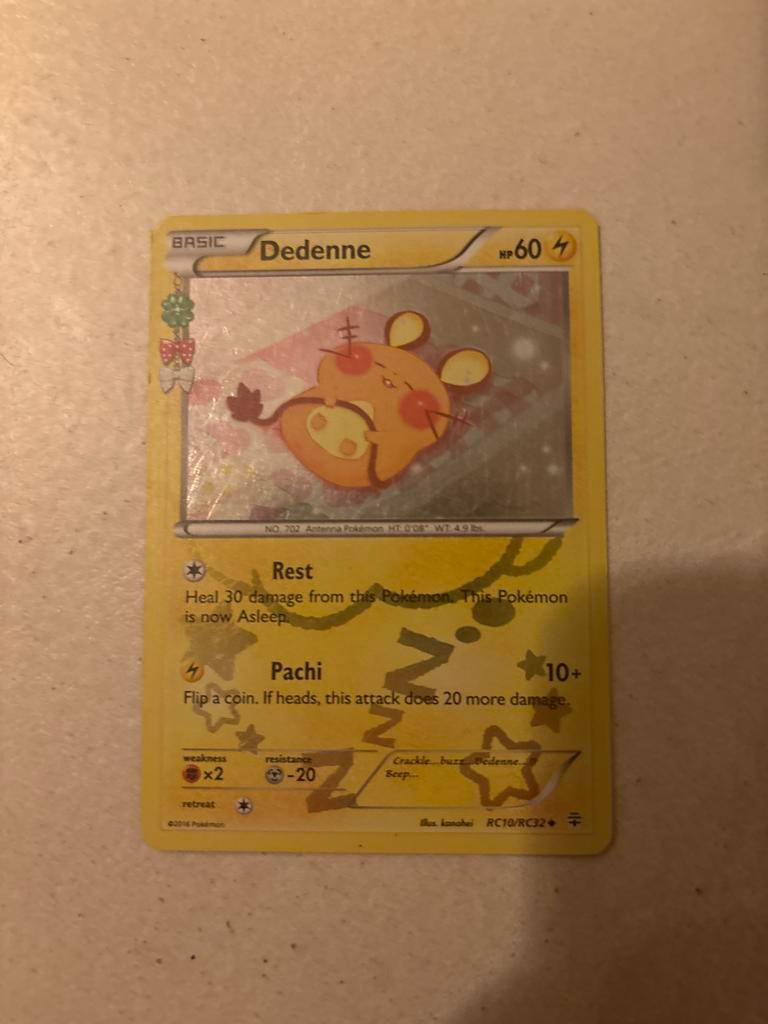 Pokémon kaart Dedenne, Verzenden, Gebruikt, Losse kaart, Foil