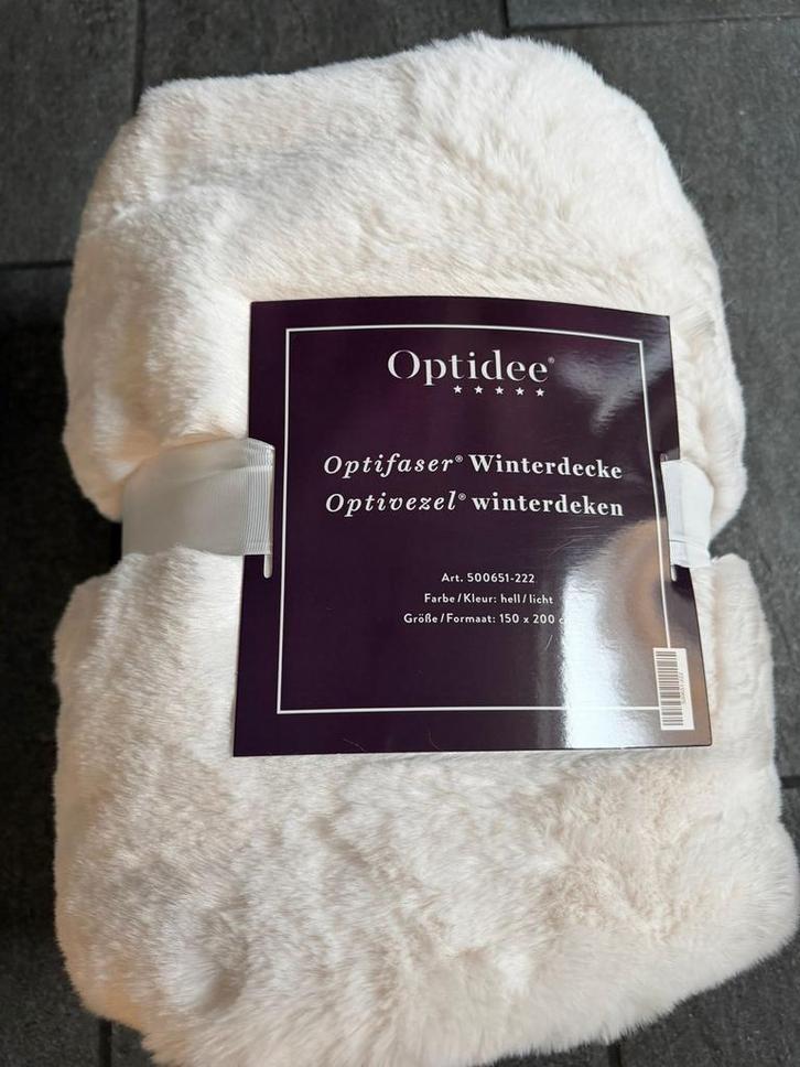 Nieuwe Optidee Optifaser Winterdeken - Licht/Crème 150x200, Huis en Inrichting, Slaapkamer | Beddengoed, Nieuw, Deken of Dekbed