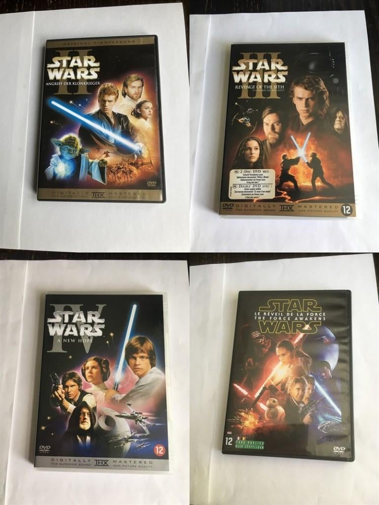 star wars episode 2 3 4 7 dvd (4 stuks) starwars, Cd's en Dvd's, Dvd's | Actie, Alle leeftijden, Ophalen of Verzenden, Zo goed als nieuw
