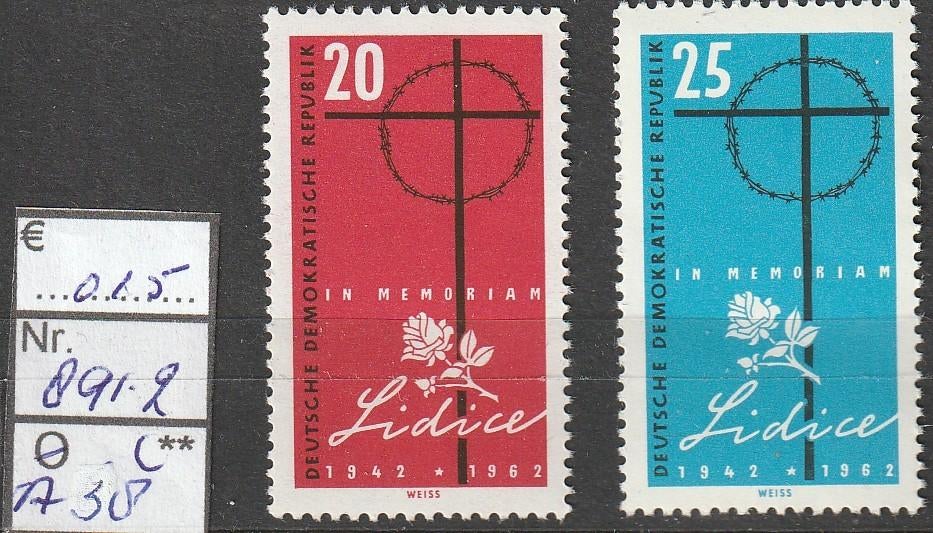 DDR Lidice Michel 891-2 Nr.A38p, Verzenden, DDR, Postfris
