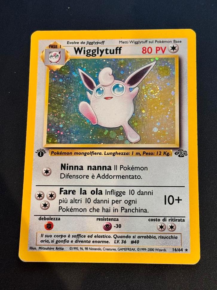 Pokemon - Jungle - Wigglytuff (JU 16) 1st edition, Hobby en Vrije tijd, Verzamelkaartspellen | Pokémon, Gebruikt, Losse kaart