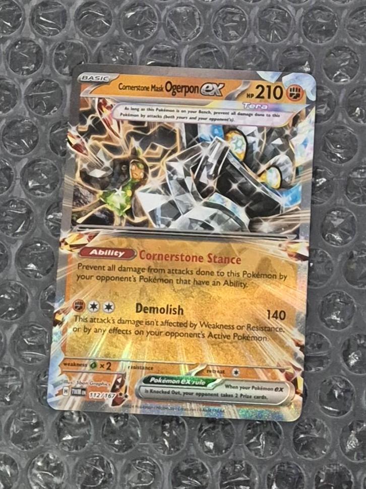Cornerstone Mask Ogerpon ex 183/167 Twilight Masquerade, Hobby en Vrije tijd, Verzamelkaartspellen | Pokémon, Zo goed als nieuw