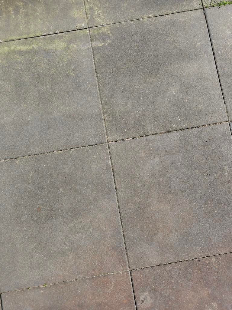 19m² grijze betontegels 50x50, Tuin en Terras, Tegels en Klinkers, Ophalen, Gebruikt, 10 m² of meer, Beton