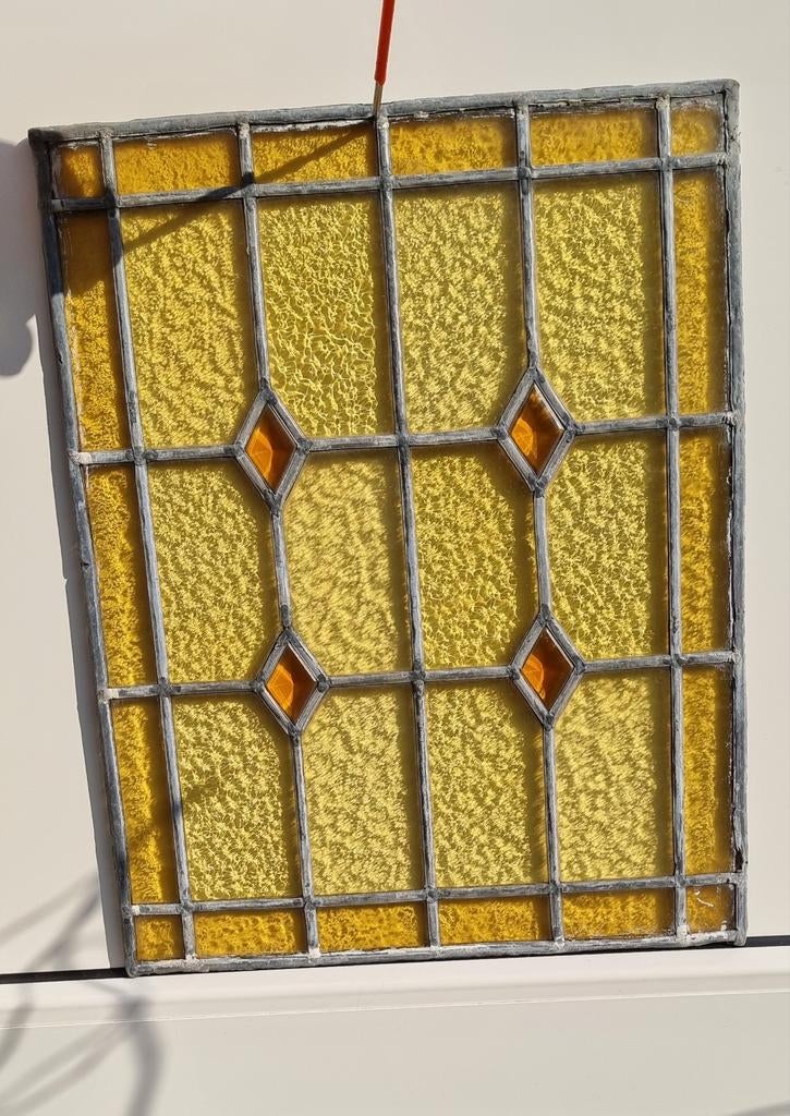 Glas in lood raam 310mm x 400mm, Gevelraam of Ruit, Gebruikt, Minder dan 80 cm, Ophalen of Verzenden