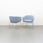 1 B&B Italia stoel Blauw stof Nieuw slede onderstel, Huis en Inrichting, Stoelen, Niet ingevuld, Drie, Blauw, Niet ingevuld