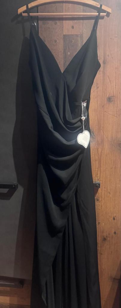 Lou Orhard jurk L 40 met sleep, zwart, Kleding | Dames, Gelegenheidskleding, Maat 38/40 (M), Galajurk, Zwart, Ophalen of Verzenden