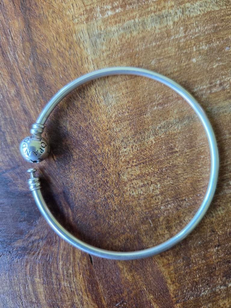 Zilveren Pandora Bangle - Z.g.a.n., Sieraden, Tassen en Uiterlijk, Armbanden, Ophalen of Verzenden, Zo goed als nieuw, Zilver