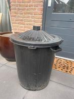 Zwarte afvalbak met deksel - 40 liter of meer, Kunststof, Gebruikt, 50 tot 75 cm, 40 liter of meer