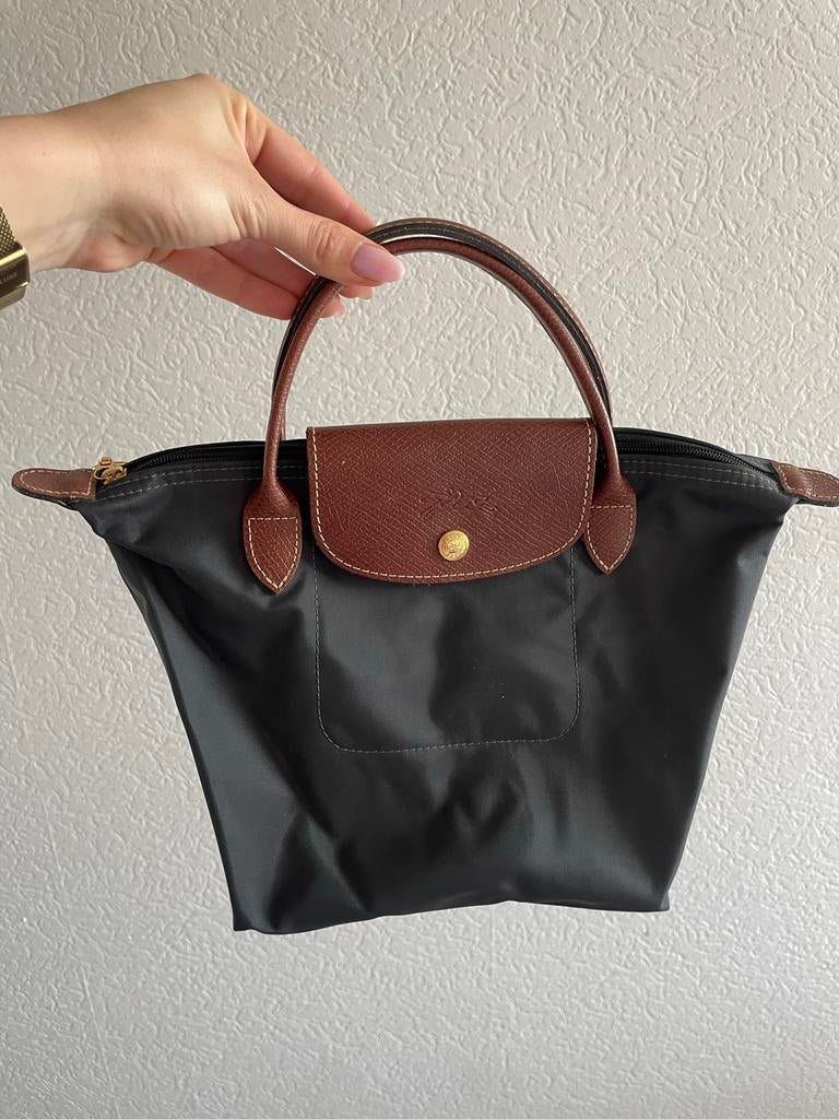 Longchamp Le Pliage Handtas Grijs, Ophalen of Verzenden, Gebruikt, Grijs, Handtas