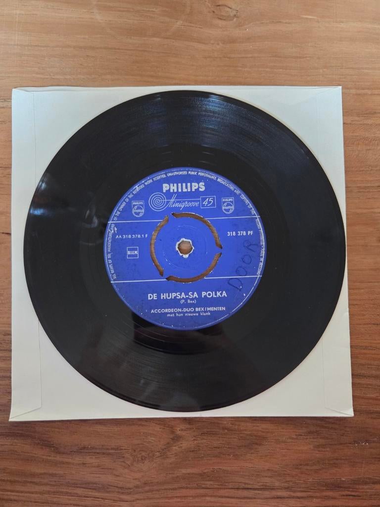 Accordeon-duo Bex / Menten - De hupsa-sa polka, Gebruikt, 7 inch, Single, Ophalen of Verzenden