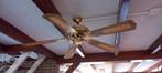 Gouden Plafondventilator met Houten Bladen, Ophalen, Zo goed als nieuw, Plafondventilator
