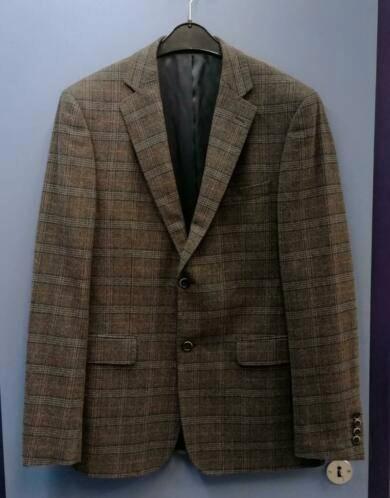 McGregor colbert bruin /blauw geruit wollig mt F98 M-L 37278, Kleding | Heren, Kostuums en Colberts, Zo goed als nieuw, Maat 48/50 (M)