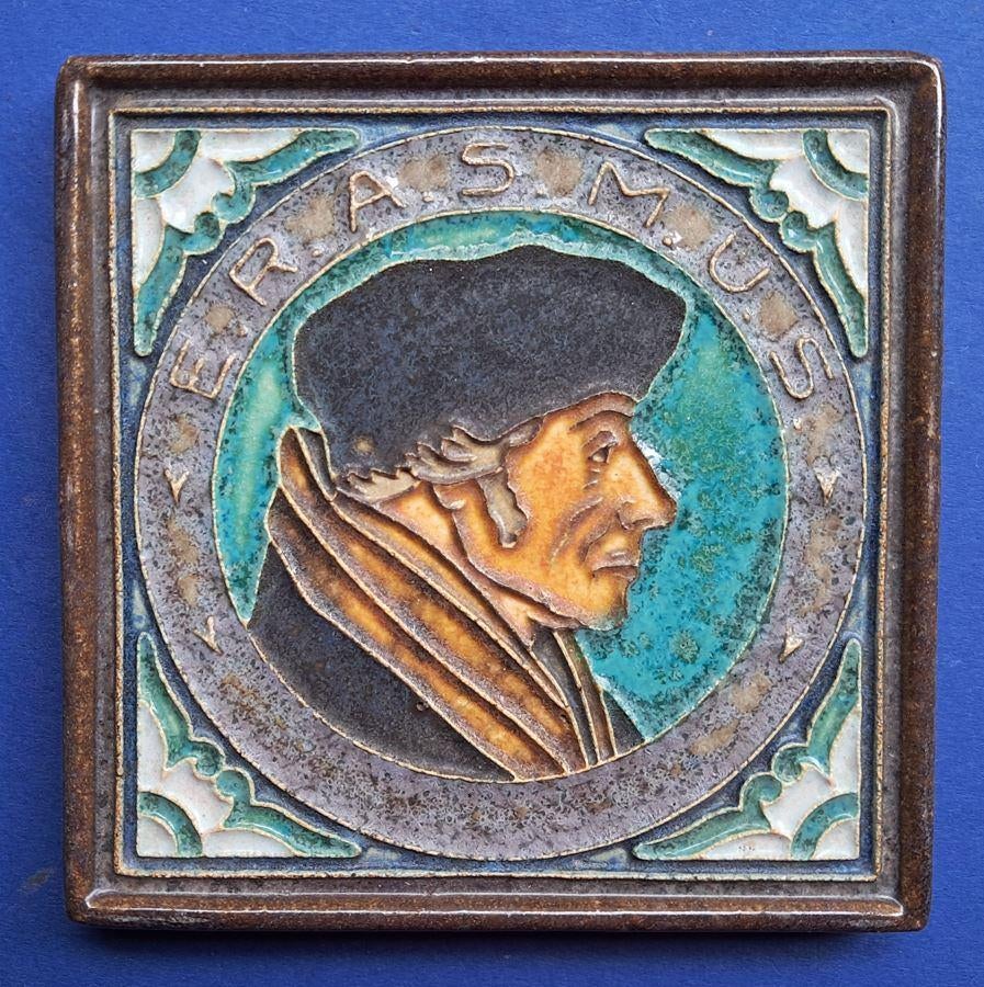 Porceleyne Fles Cloisonne Tegel Erasmus (p177-124) Zeldzaam, Antiek en Kunst, Ophalen of Verzenden