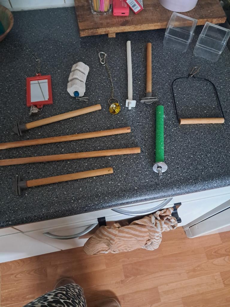 Vogelkooi met toebehoren, Ophalen, Zo goed als nieuw, Aluminium, Vogelkooi