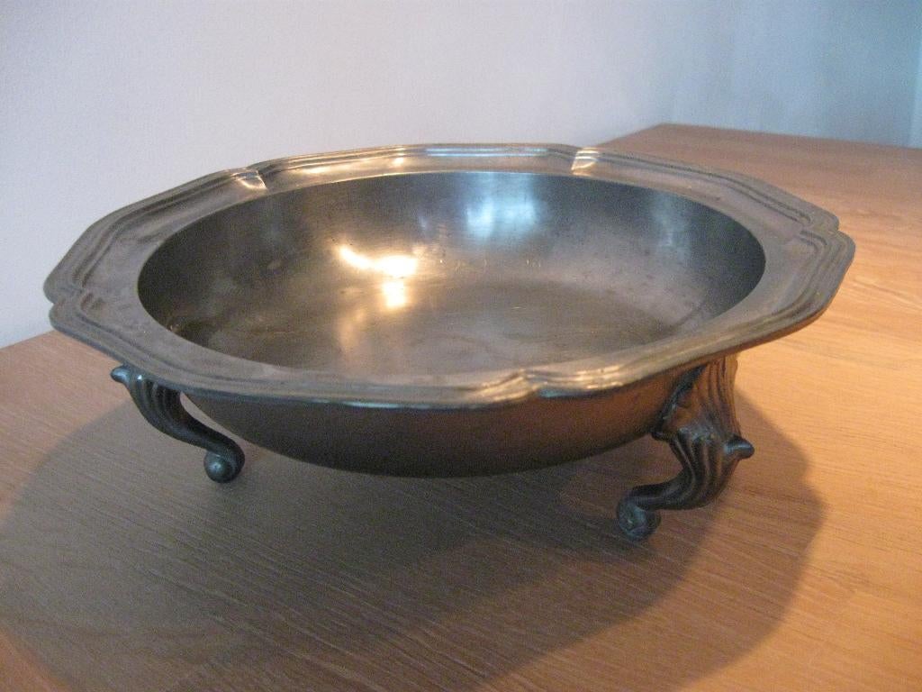 Tinnen fruitschaal, Ophalen of Verzenden