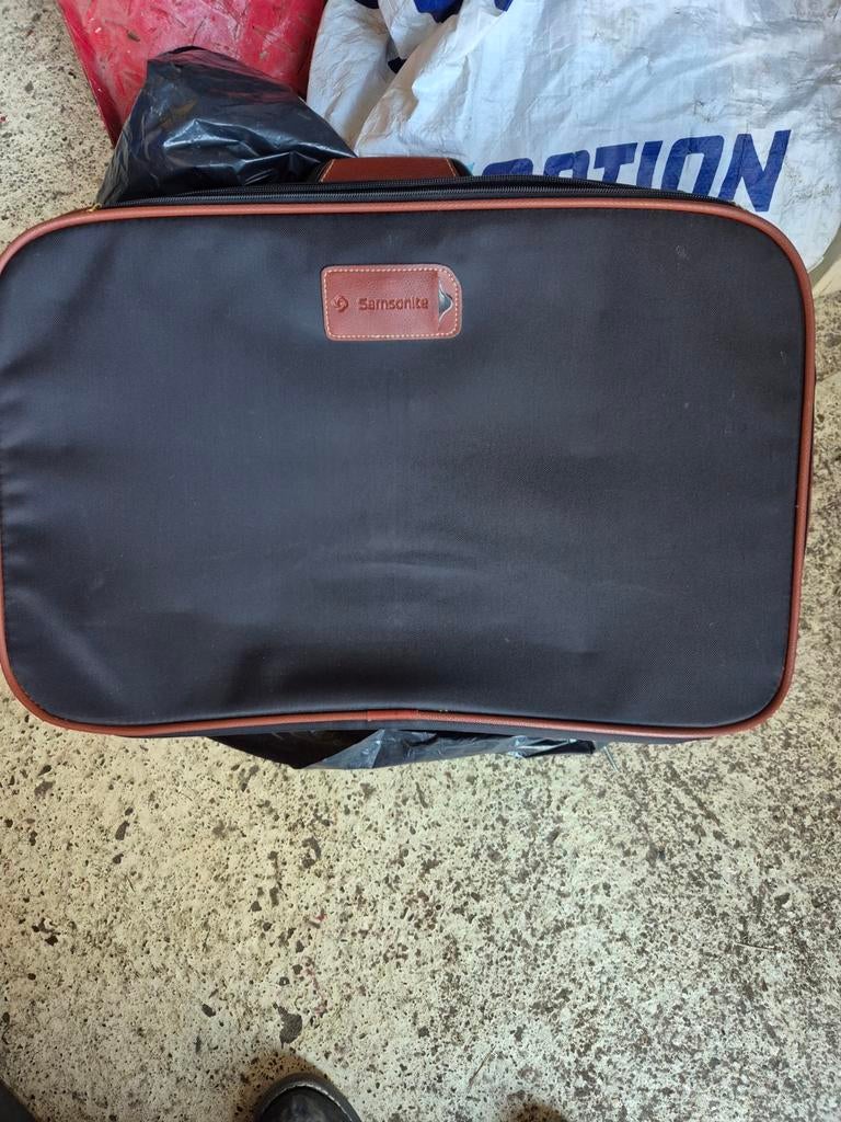 Samsonite Koffer - Zwart met Bruine Details, Ophalen of Verzenden