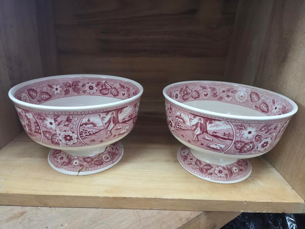 Twee porseleinen kastkommen Royal Sphinx decr Teadrinker, Antiek en Kunst, Ophalen of Verzenden