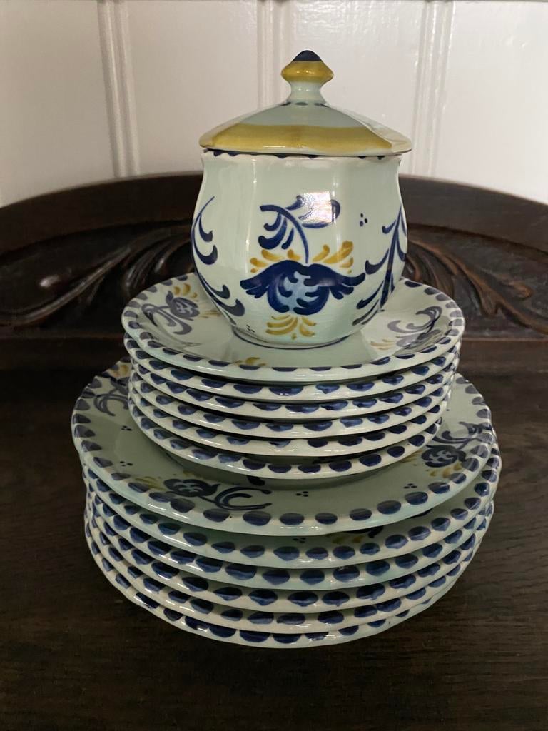 Leuke set bordjes Duits aardewerk, Georg Schmider,, Ophalen, Gebruikt, Bord(en), Overige stijlen