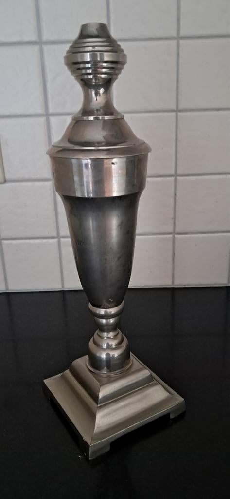 Antieke Chrome Lampevoet:, Antiek en Kunst, Antiek | Lampen, Ophalen of Verzenden