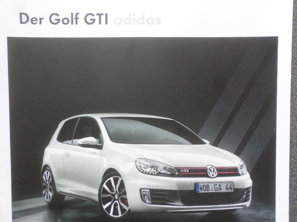 Volkswagen VW Golf GTI Adidas 2010 Brochure, Boeken, Ophalen of Verzenden, Zo goed als nieuw, Volkswagen