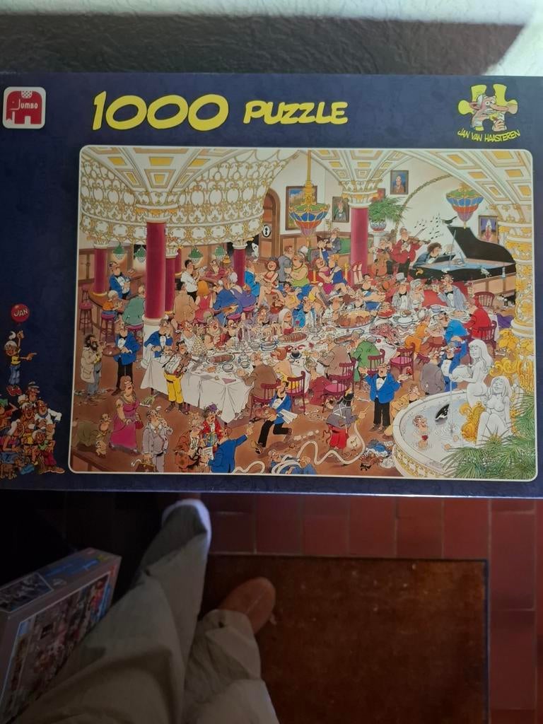 Jan van Haasteren Legpuzzel 1000 stukjes - Het Diner, Ophalen, 500 t/m 1500 stukjes, Gebruikt, Legpuzzel