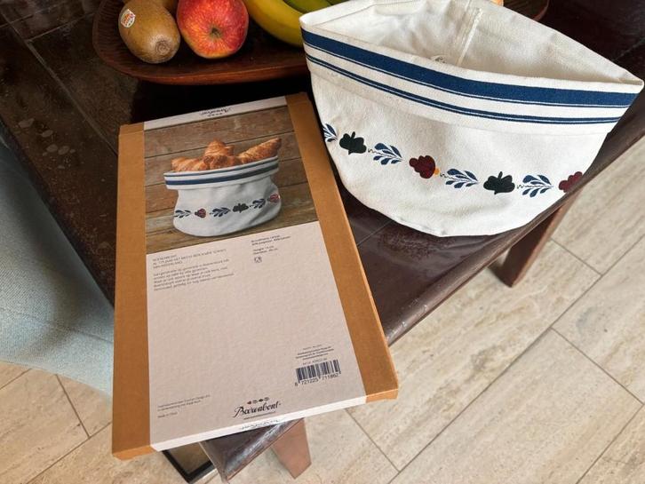 NIEUW: Boerenbont ronde canvas broodmand Boerenbond, Huis en Inrichting, Keuken | Textiel, Nieuw, Overige typen, Wit, Ophalen of Verzenden