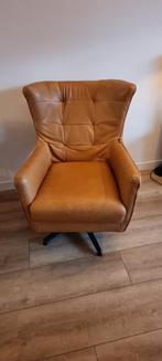 Leren fauteuil, cognac kleur, Huis en Inrichting, Fauteuils, Ophalen of Verzenden