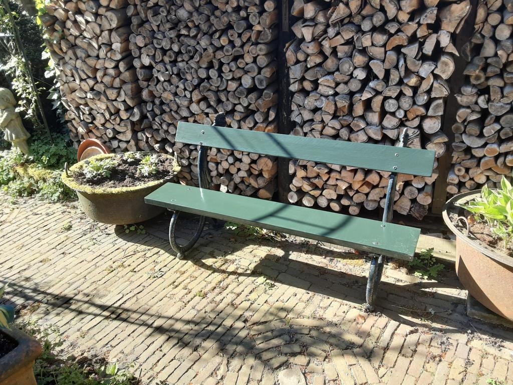 Gietijzeren tuinbank, Ophalen of Verzenden, Metaal