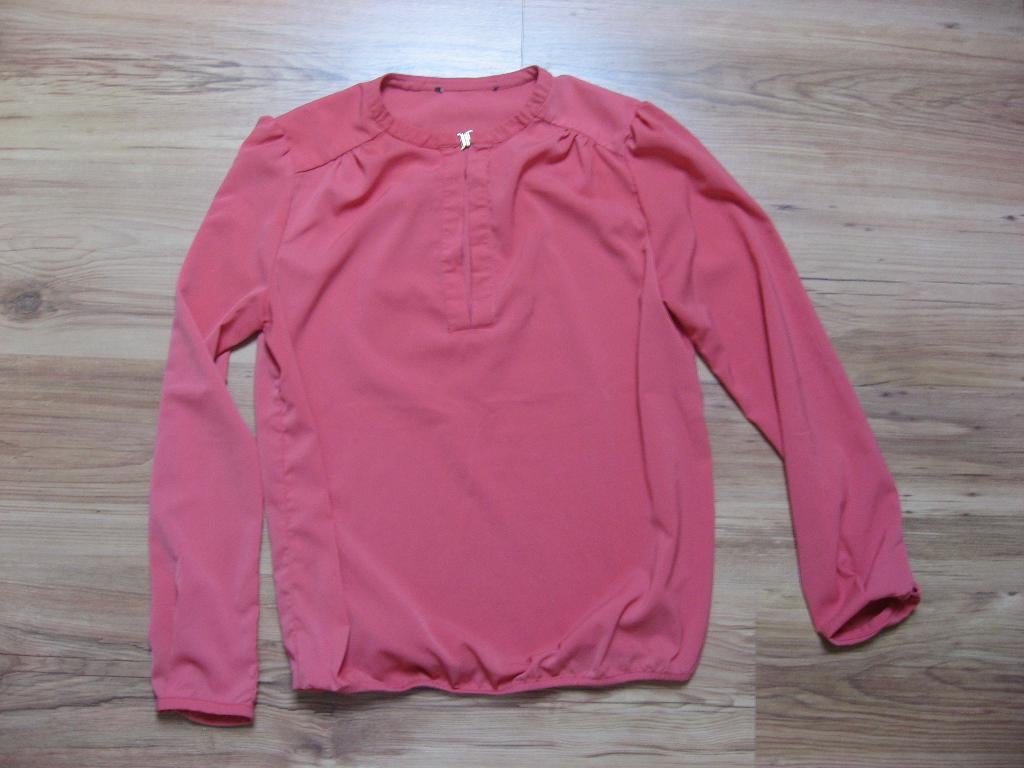 mooie koraalrode blouse, mt 36, Kleding | Dames, Blouses en Tunieken, Zo goed als nieuw, Maat 36 (S), Rood, Verzenden