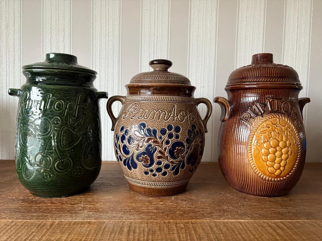 3 Rumtopf potten – West Germany keramiek, Ophalen of Verzenden