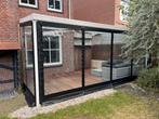 Veranda met glazen dak (6m x 3.5m) inclusief zeilen, Ophalen, Gebruikt, Veranda