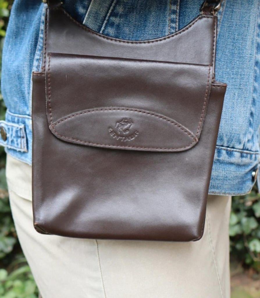 Tas leer chocoladebruin, Ophalen of Verzenden, Zo goed als nieuw, Bruin, Schoudertasje