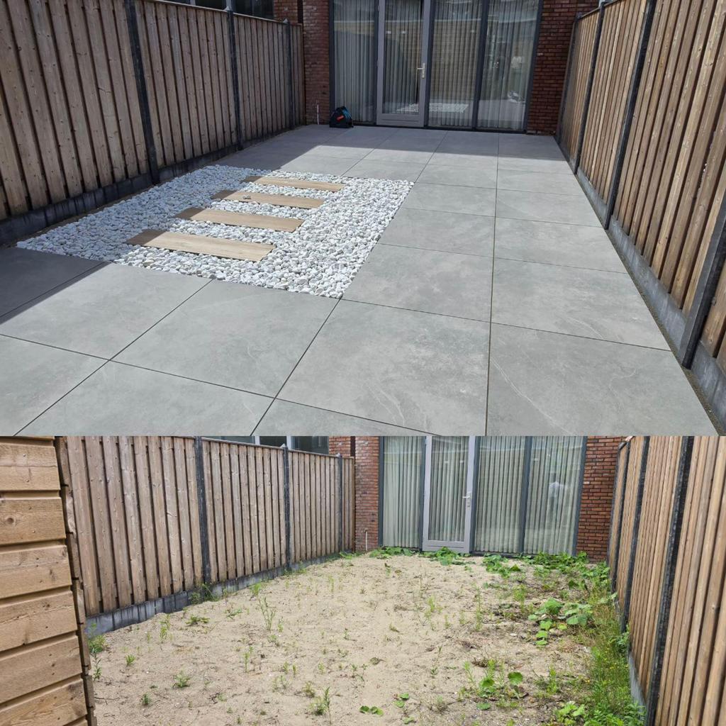 Tuinbestrating & terras aanleggen –, 60 cm of meer, Nieuw, 10 m² of meer, Wandtegels