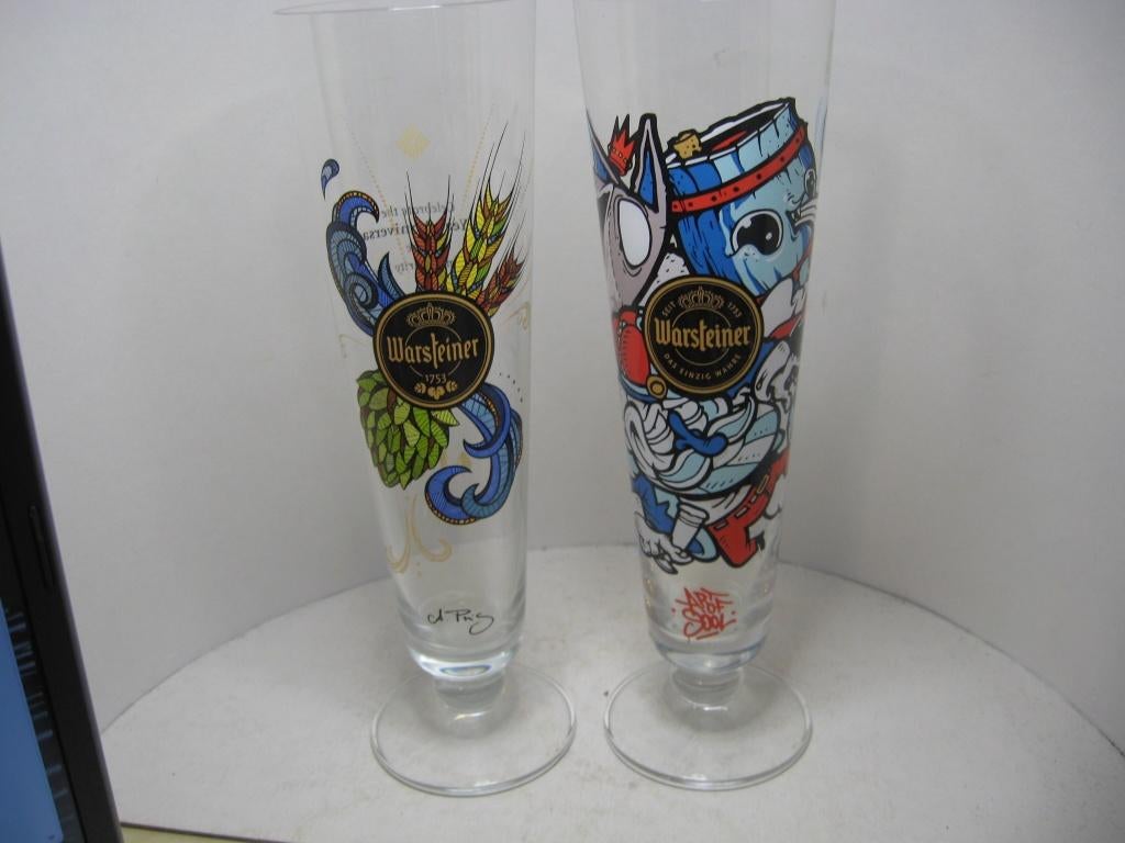2 X Warsteiner art bier collection glazen ..., Verzamelen, Biermerken, Ophalen of Verzenden, Zo goed als nieuw, Glas of Glazen