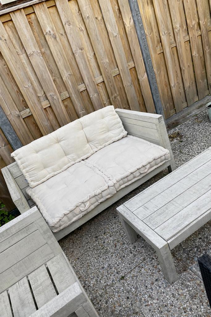 Palletkussens (nooit gebruikt), Ophalen, Zo goed als nieuw, 2 zitplaatsen