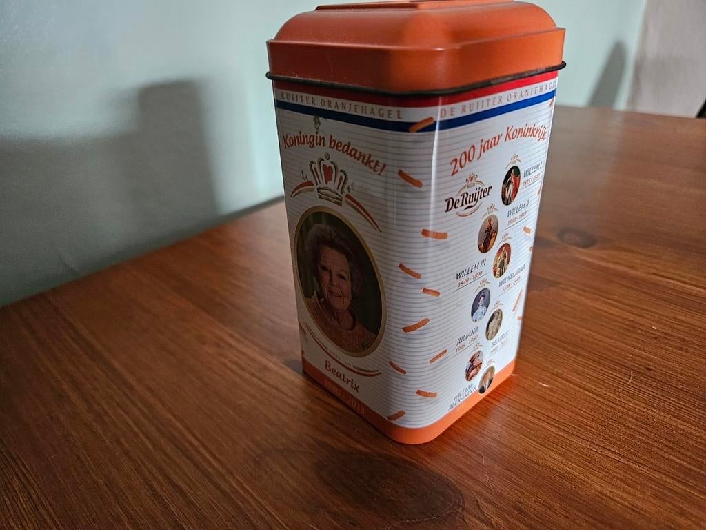 Oranje huldiging blik 2013 - Van de Ruijter, Verzamelen, Blikken, Ophalen of Verzenden, Zo goed als nieuw, Overige, Overige merken