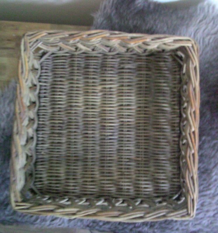 Vierkanten rieten dienblad open rand- rm style ca.34x34 cm, Ophalen of Verzenden