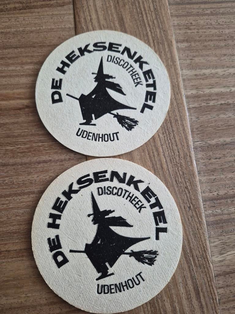 2 Dommelsch bierviltjes - Discotheek De Heksenketel Udenhout, Verzamelen, Ophalen of Verzenden